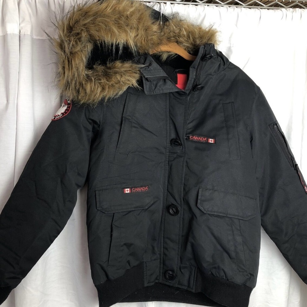 Canada Goose Black Ski Jacket with Fur-Trimmed Hood